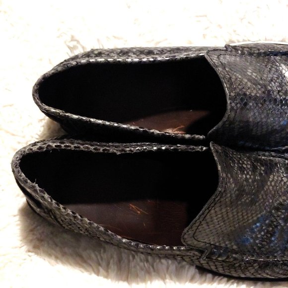 Echt Leder Vrai Cuir Snakeskin Womens Grey Made in Italy Loafers 40 - Picture 13 of 15